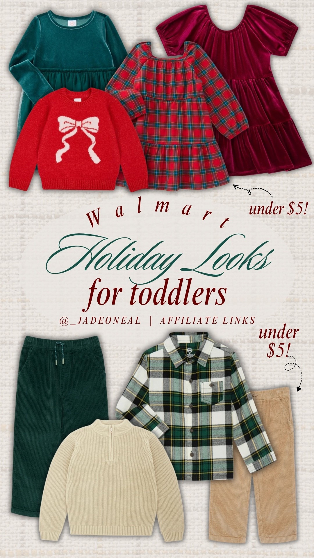 Affordable Walmart holiday looks for toddlers! 

Seasonal kids family affordable red green khaki boys girls sibling matching 

#LTKmomlife #LTKHoliday #LTKKids