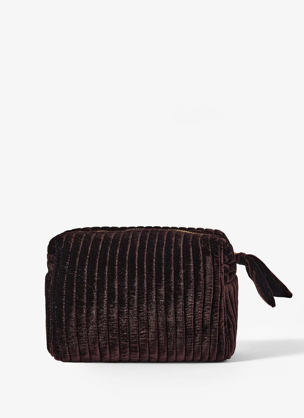 Brown Large Velvet Wash Bag | Mint Velvet