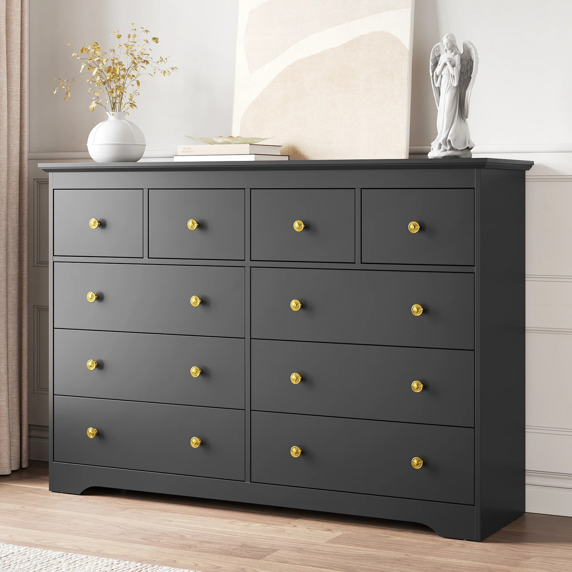 10-Drawer Dresser, 55" W Double Dresser For Bedroom | Wayfair North America