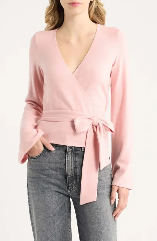 Reformation Kylen Wrap Knit Top in Lotus at Nordstrom, Size Small | Nordstrom