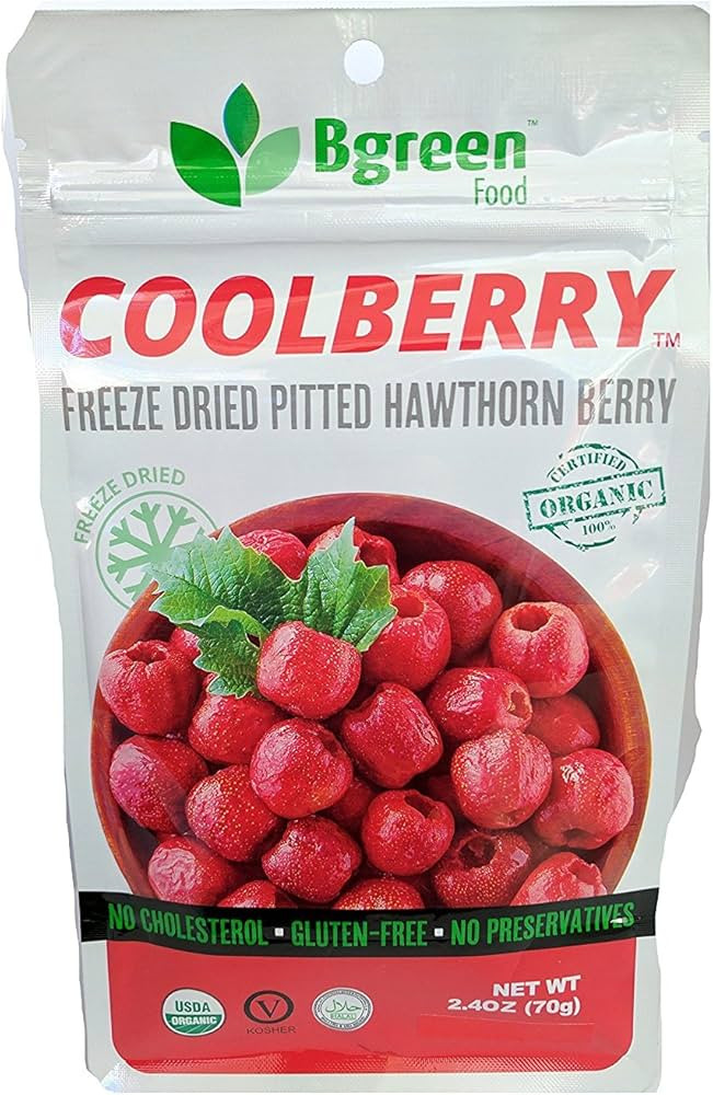 Bgreen- Organic Freeze Dried Hawthorn Berry, USDA Organic, Tea Infusion, Smoothie, Superfood | Amazon (US)
