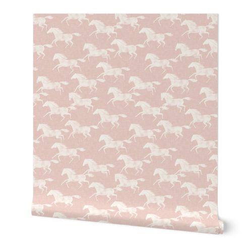 wild horses - silk pink - LAD19 | Spoonflower