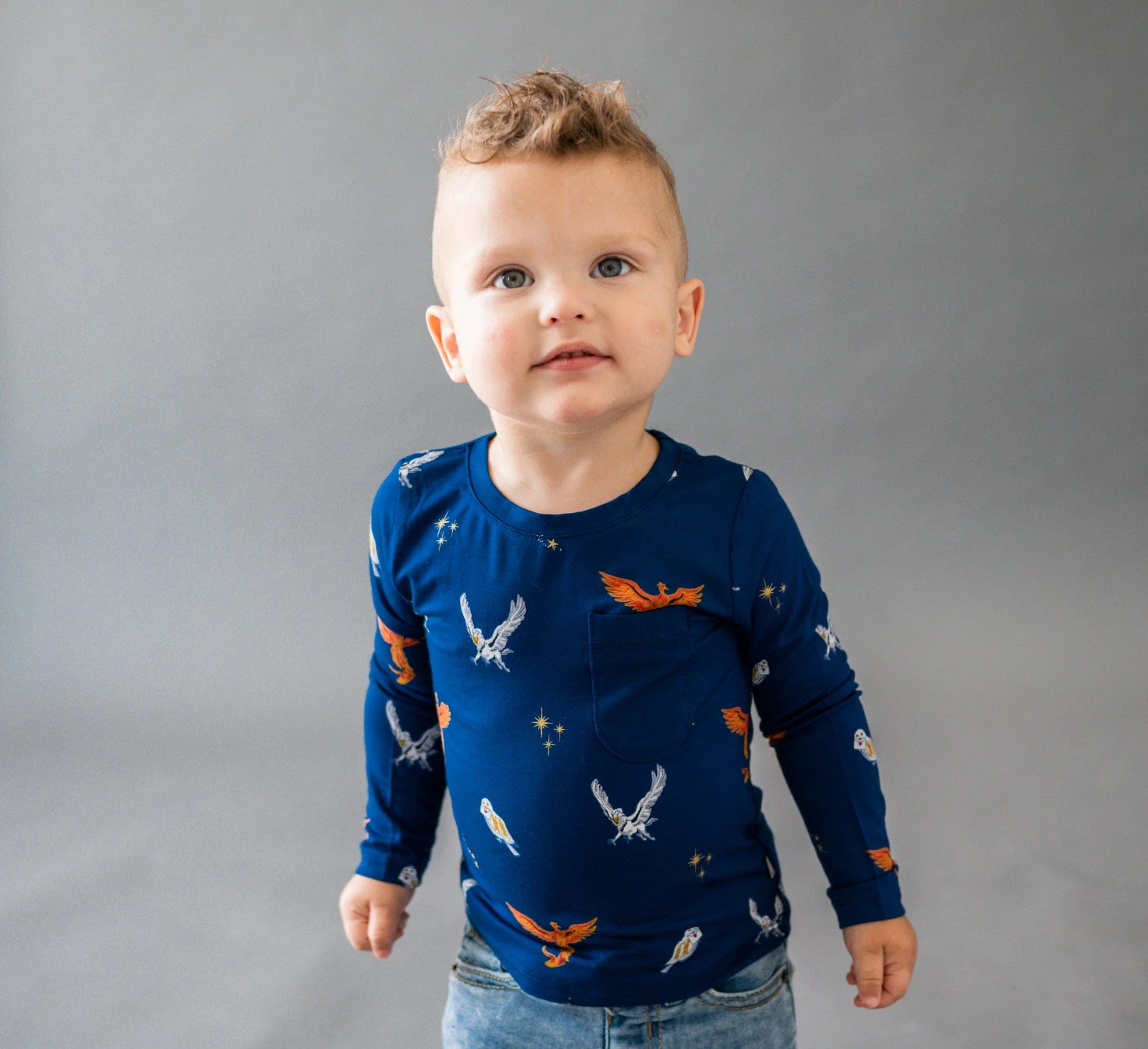 Long Sleeve Toddler Unisex Tee in Flight | Kyte BABY