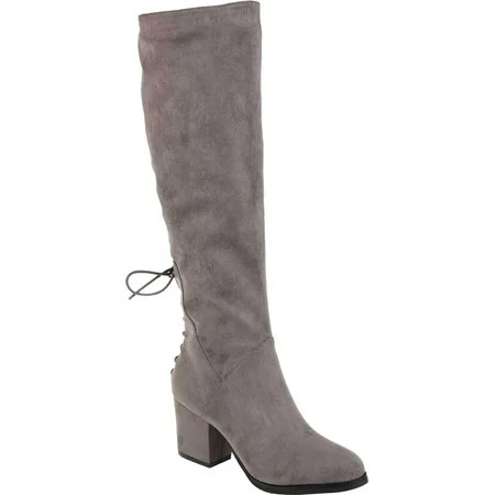 Women s Journee Collection Leeda Knee High Boot Grey Faux Suede 12 M | Walmart (US)