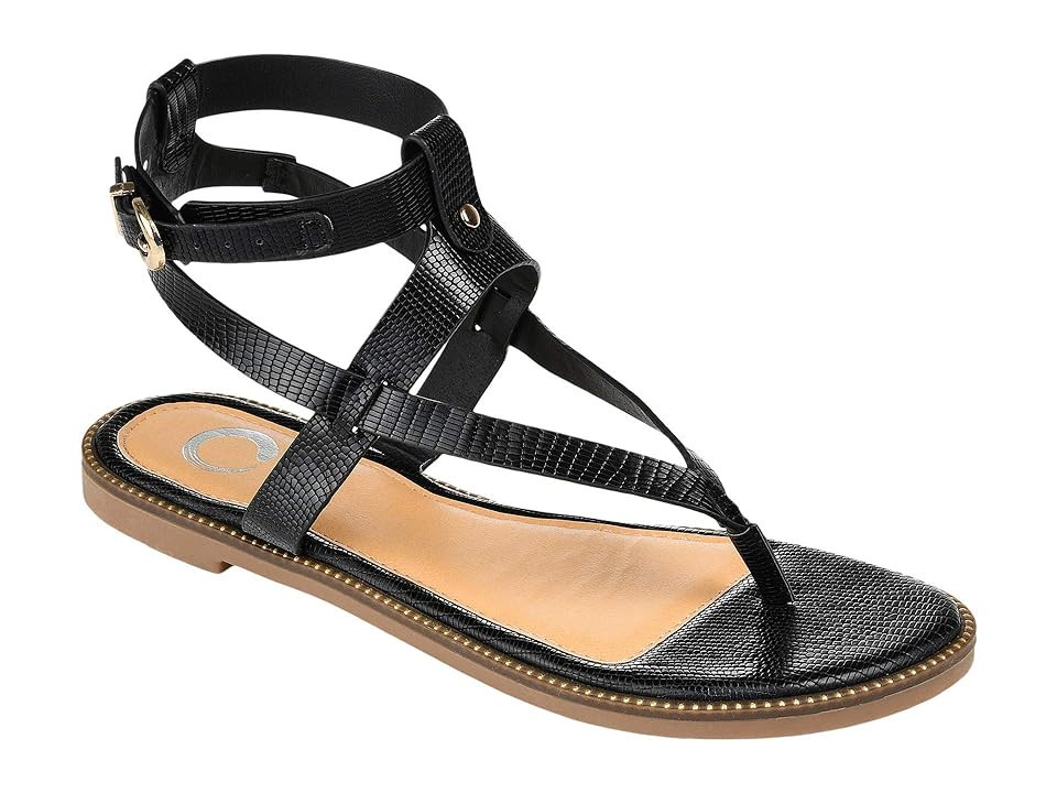 Journee Collection Comfort Foamtm Tangie Sandal Women's Shoes Black : 6 M, Synthetic | Zappos