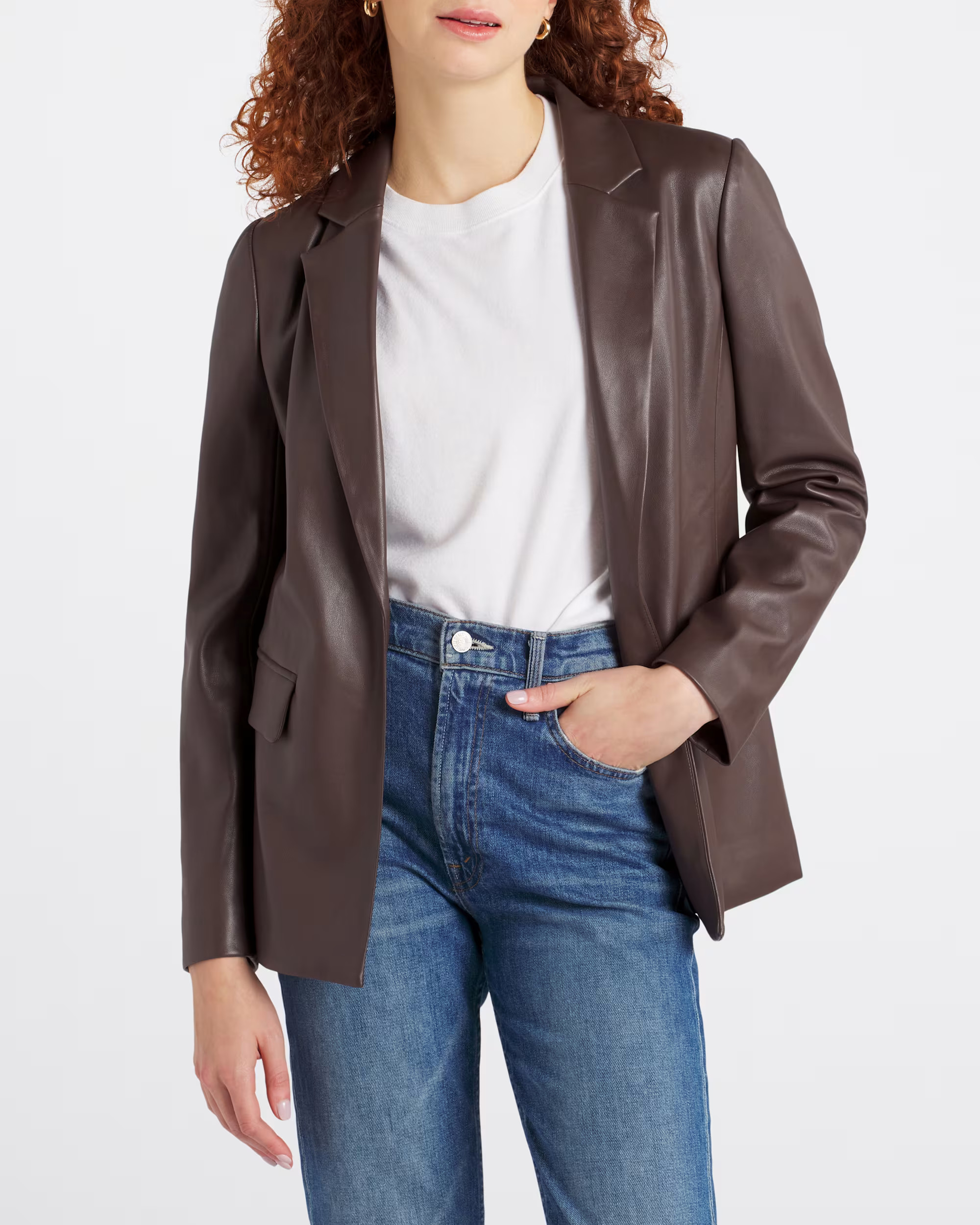 Faux Leather Boyfriend Blazer | Stitch Fix