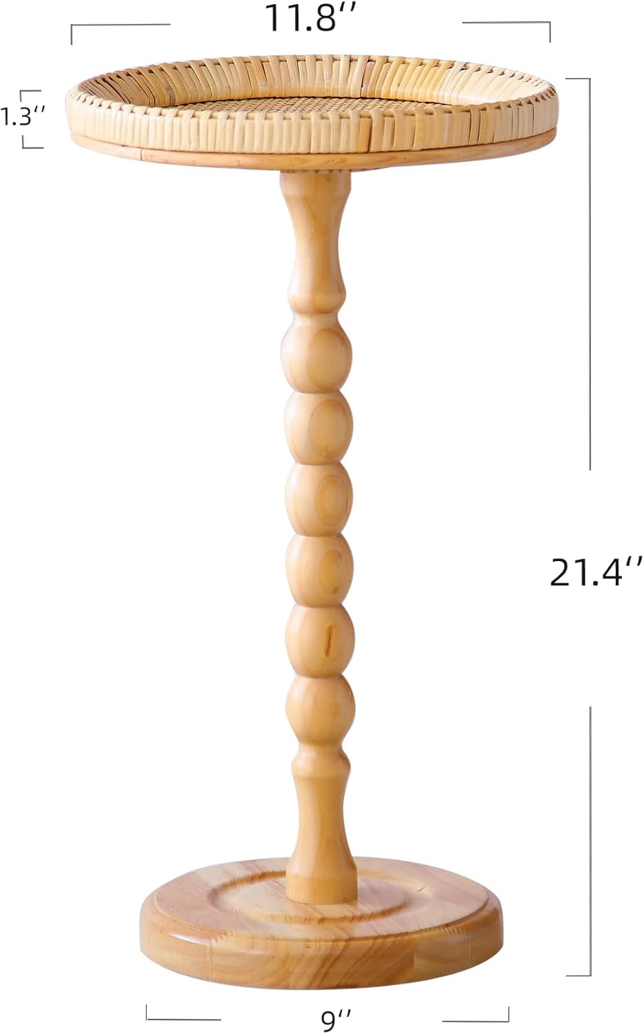 Drink Table，Rattan Round Small Side Table for Small Spaces, Boho Circle End Table Coffee Table ... | Amazon (US)