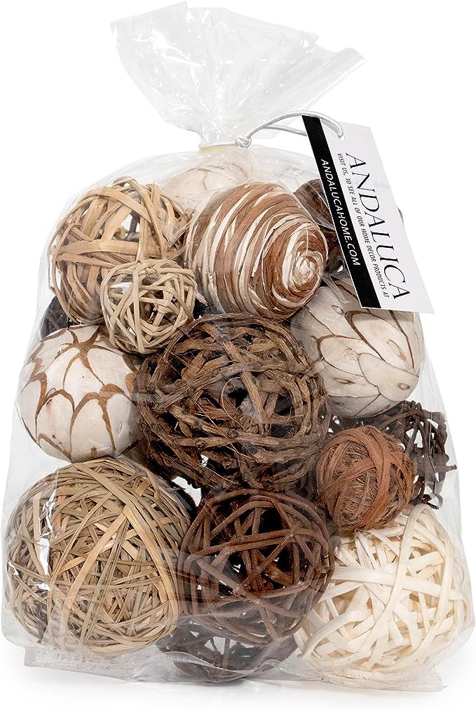 ANDALUCA Decorative Balls Bag Bowl Filler Home Decor (Beige) | Amazon (US)