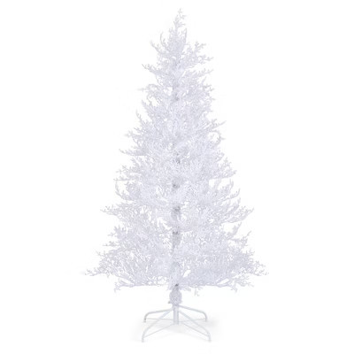 Costway 6 FT Pre-Lit Christmas Tree Snow Flocked Hinged 11 Lighting Modes with 300 Lights | Target