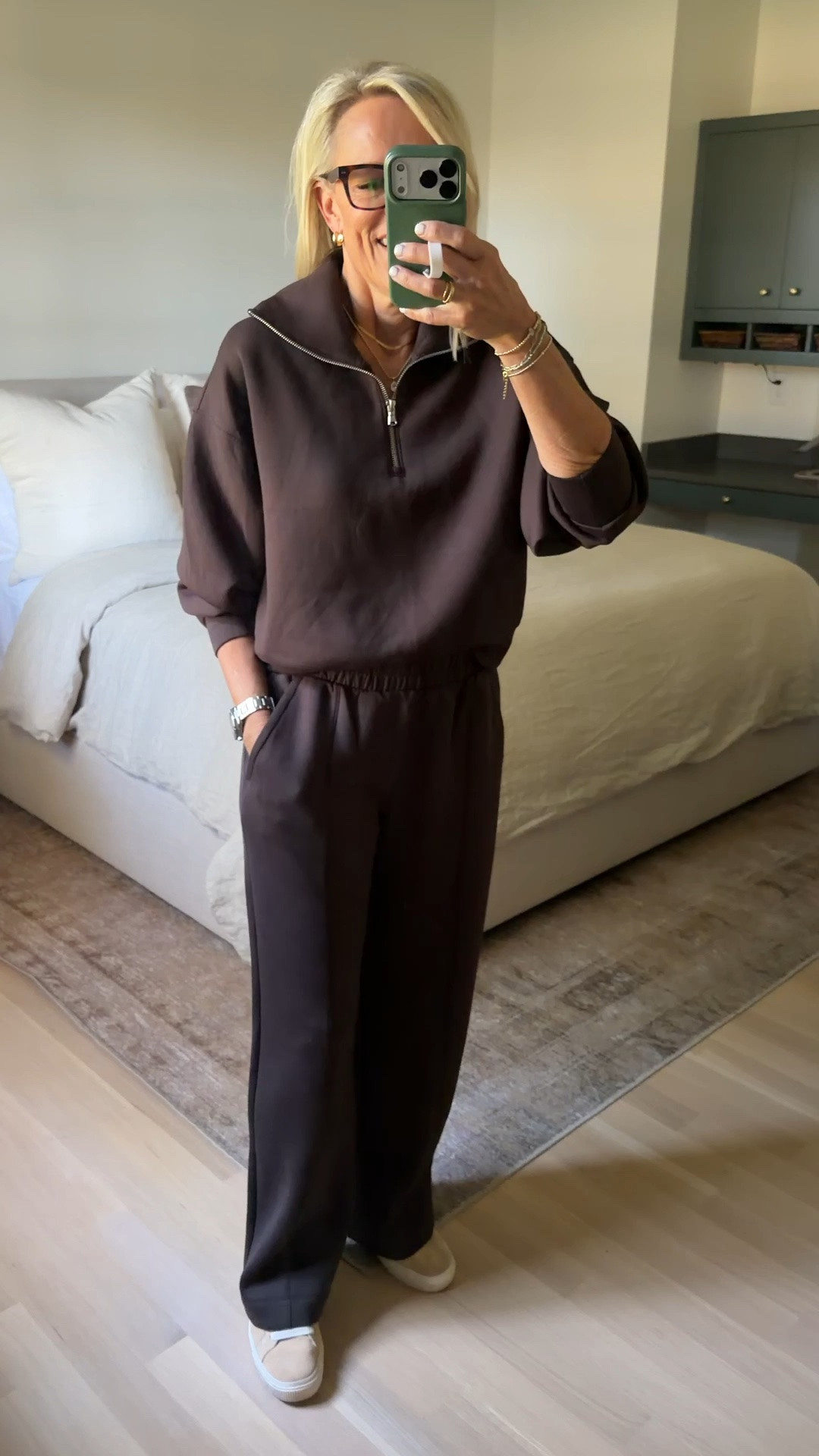 Use code EXTRA for extra 30% off for limited time at Old Navy.
Their bounce fleece is fantastic.
Both top and bottom fit true to size. I am in Small. ￼

#LTKgrwm #LTKOver40 #LTKSaleAlert
