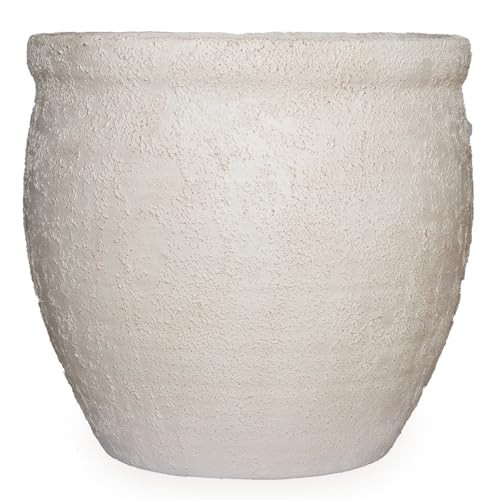Garplaolao 12 Inch Large Flower Pot for Outdoor Plants, Modern Tall Round Fiberstone Planter with Drainage Hole, 12" H Decorative Garden Pot for Porch, Patio, Indoor Decor, Tree Container | Amazon (US)