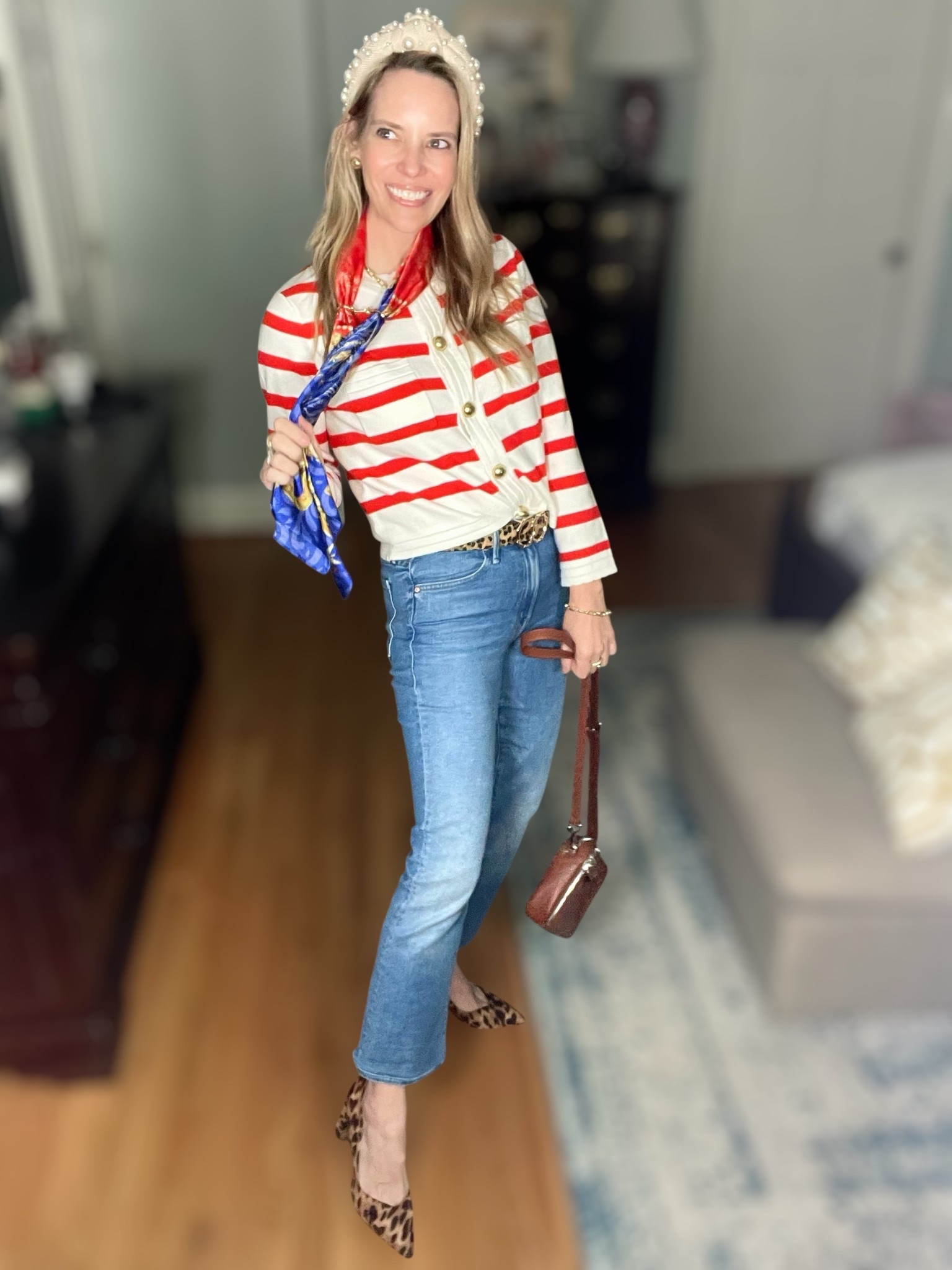 🎉 Use code PREPPYREBEL for 10% off my Melinda Maria jewelry! ✨

Classic coastal meets French-girl chic in this under-$12 Walmart find! 🧡 This Free Assembly striped cardigan in Bright Tomato Stripe is giving serious designer vibes with its gold buttons and timeless bateau stripe—perfect for layering or wearing as a standalone top. I’m wearing a size S for a slightly relaxed fit. Paired it with my go-to Mother Denim jeans in size 25P, leopard heels for a playful twist, and a vintage DAR silk scarf—I’ve linked a similar bold option to recreate the look. 👖🧣

Topped it all off with statement Melinda Maria jewelry (don’t forget code PREPPYREBEL 💎), a pearl headband, and tortoiseshell sunglasses. A polished, patriotic-inspired outfit for brunch, sightseeing, or museum strolls 🇺🇸🐚

👜 My structured crossbody is genuine leather and under $50 too!


#LTKFindsUnder100 #LTKFindsUnder50 #LTKPetite

#LTKFindsUnder50 #LTKFindsUnder100 #LTKOver40