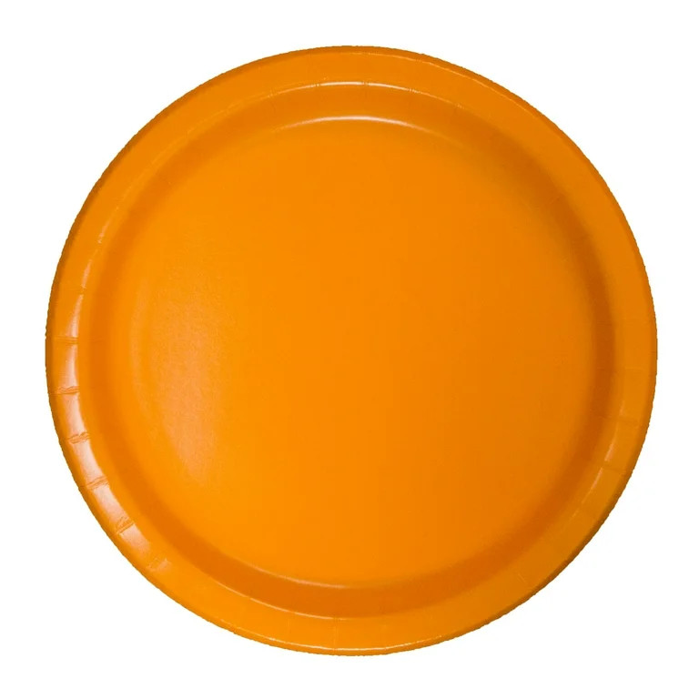 Way to Celebrate! Orange Paper Dessert Plates, 7in, 24ct - Walmart.com | Walmart (US)