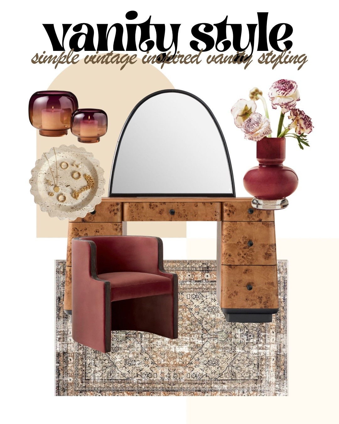 Obsessed with this #VanityStyle! ✨ Bringing you simple, vintage-inspired styling that's both beautiful and brilliantly functional. This gorgeous piece isn't just for your beauty routine – it makes an absolutely stunning office desk too! Create your dream getting-ready space AND a chic WFH setup all in one.

#VintageInspired #BurlWoodVanity #HomeOfficeDesk #MultifunctionalFurniture #BedroomVanity #InteriorDesign #HomeDecor #DeskGoals #ChicWorkspace #Elegance #StatementFurniture #ShopTheLook #LTKhome #LTKinteriors #HomeStyling

#LTKgrwm #LTKHome