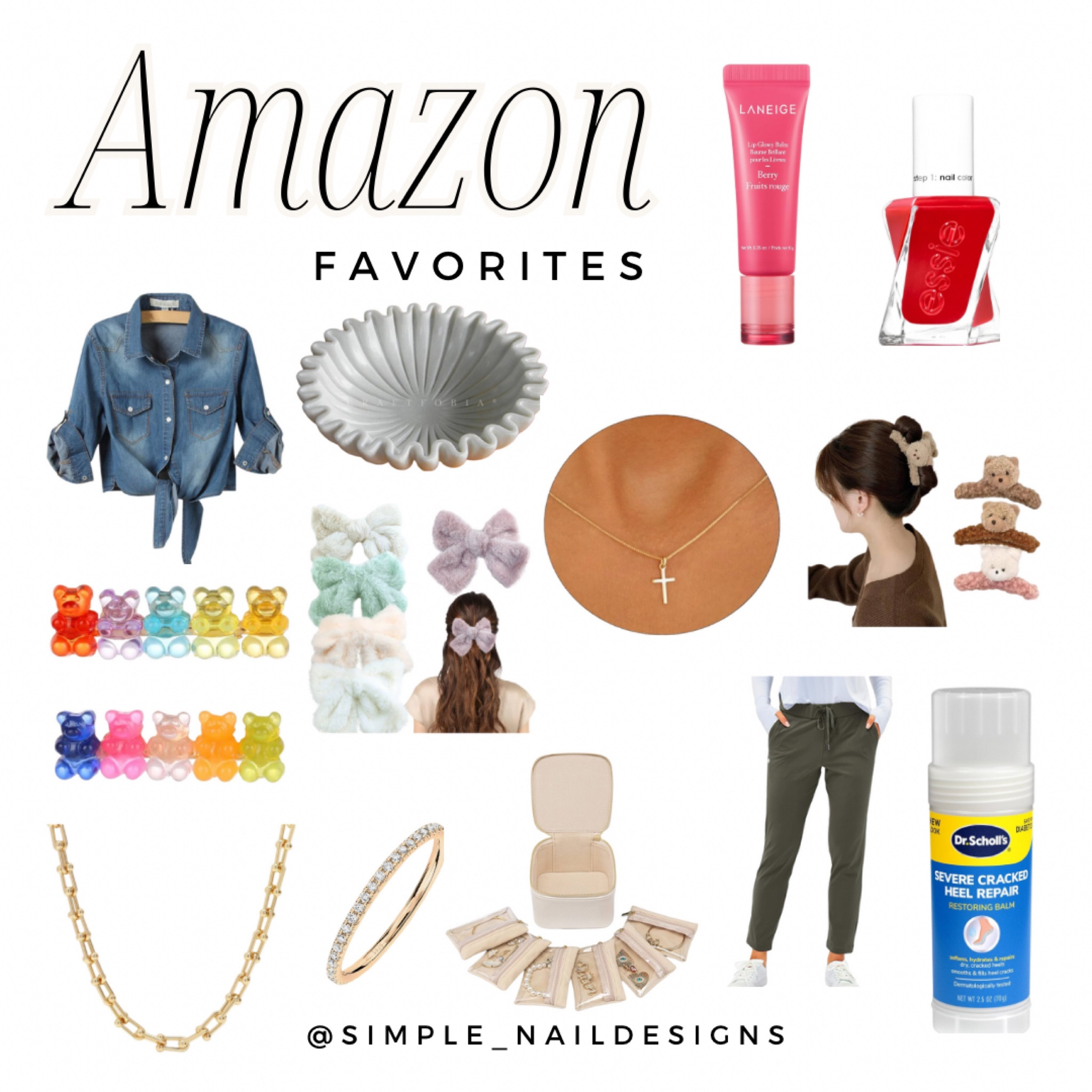 Amazon Favorites 

*Heart this post and be notified of price drops | then shop from your Favorites*

#jewlery #divi #nosehairtrimmer #lipstain #bioderma  #ilia #cutecups #pillorganizer #shorts #jeanshorts #opi #essie #nailpolish #amazonfinds #cutehairbow #pink


#LTKBeauty #LTKHome #LTKStyleTip
