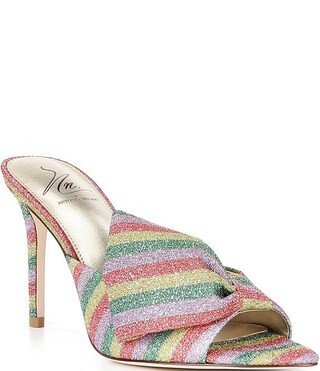 x The Nat Note Julieta Striped Bow Detail Dress Slide Sandals | Dillard's