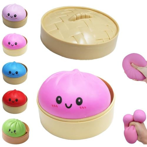 Dumpling Squishy Mystery Box, Slow Rising Glitter Squishy Dumpling Toy, Anxiety Relief Fidget, Easter Basket Stuffers Party Favors (Pink) | Amazon (US)