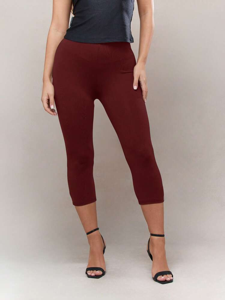 MISSGUIDED Athletic Performance Capri Leggings Moisture Wicking Mid Calf Training Running Workout Compression Yoga Tights Sports Gym Activewear Everyday Athleisure | SHEIN