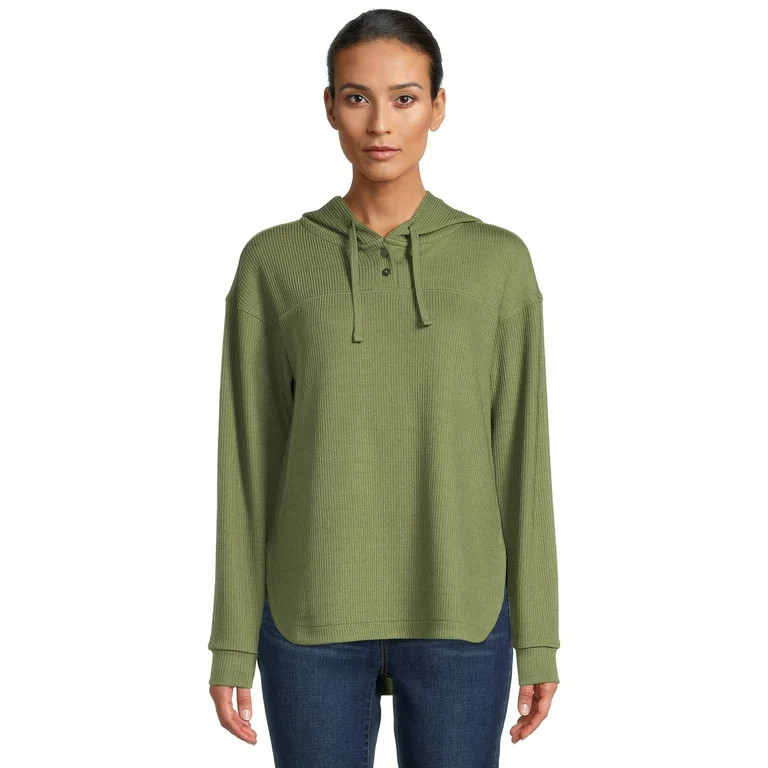 Time and Tru Women's Rib Tunic Hoodie | Walmart (US)