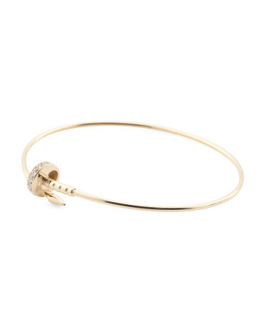 Made In Italy 14kt Gold Cz Nail Bangle Bracelet | TJ Maxx