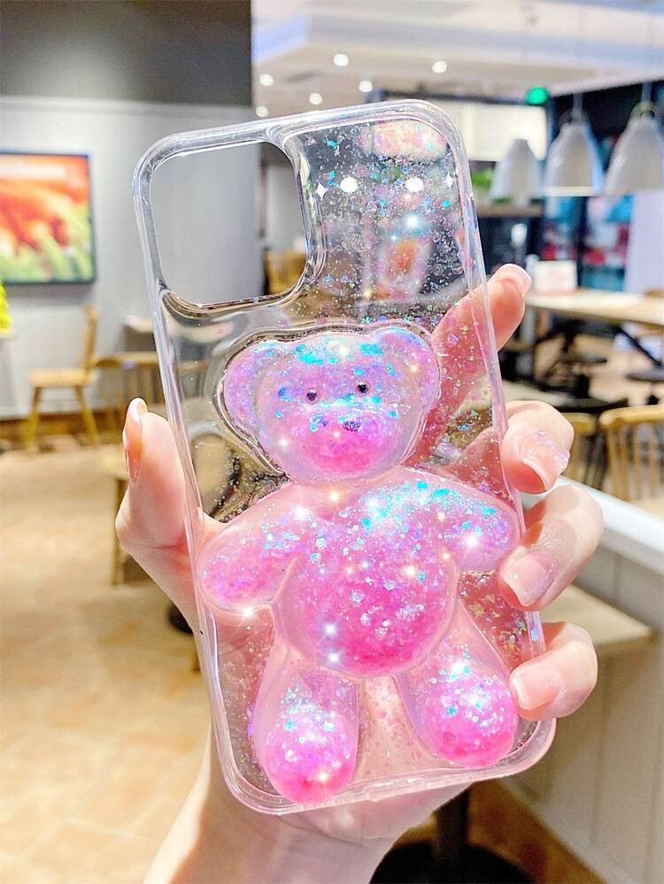 Cartoon Bear Resin Epoxy Phone Case | SHEIN