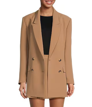 Gianni Bini Coordinating Olivia Crepe Notch Lapel Long Sleeve Oversized Button Front Blazer | Dil... | Dillard's
