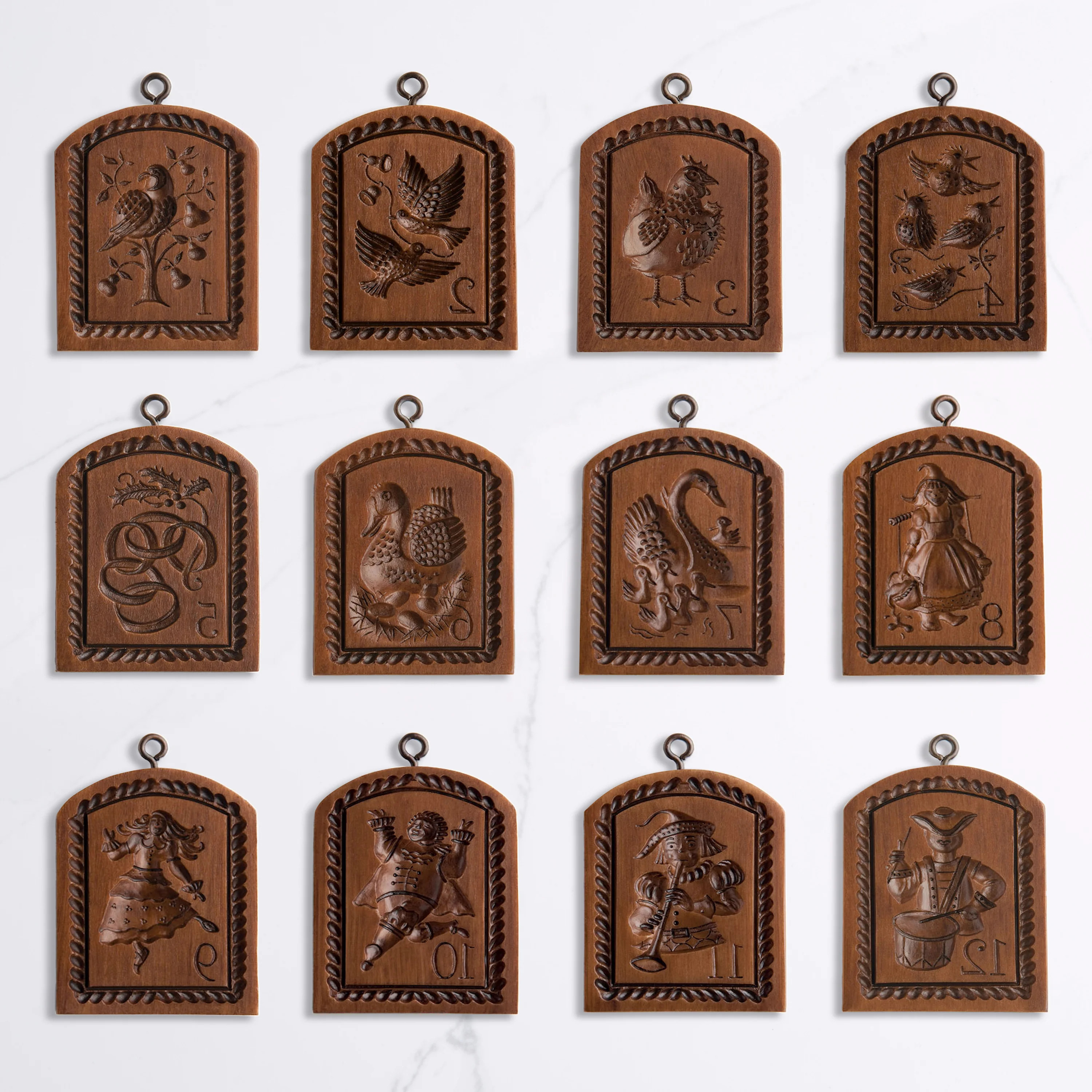 12 days of Christmas Springerle Cookie Molds, Set of 12 | Martha