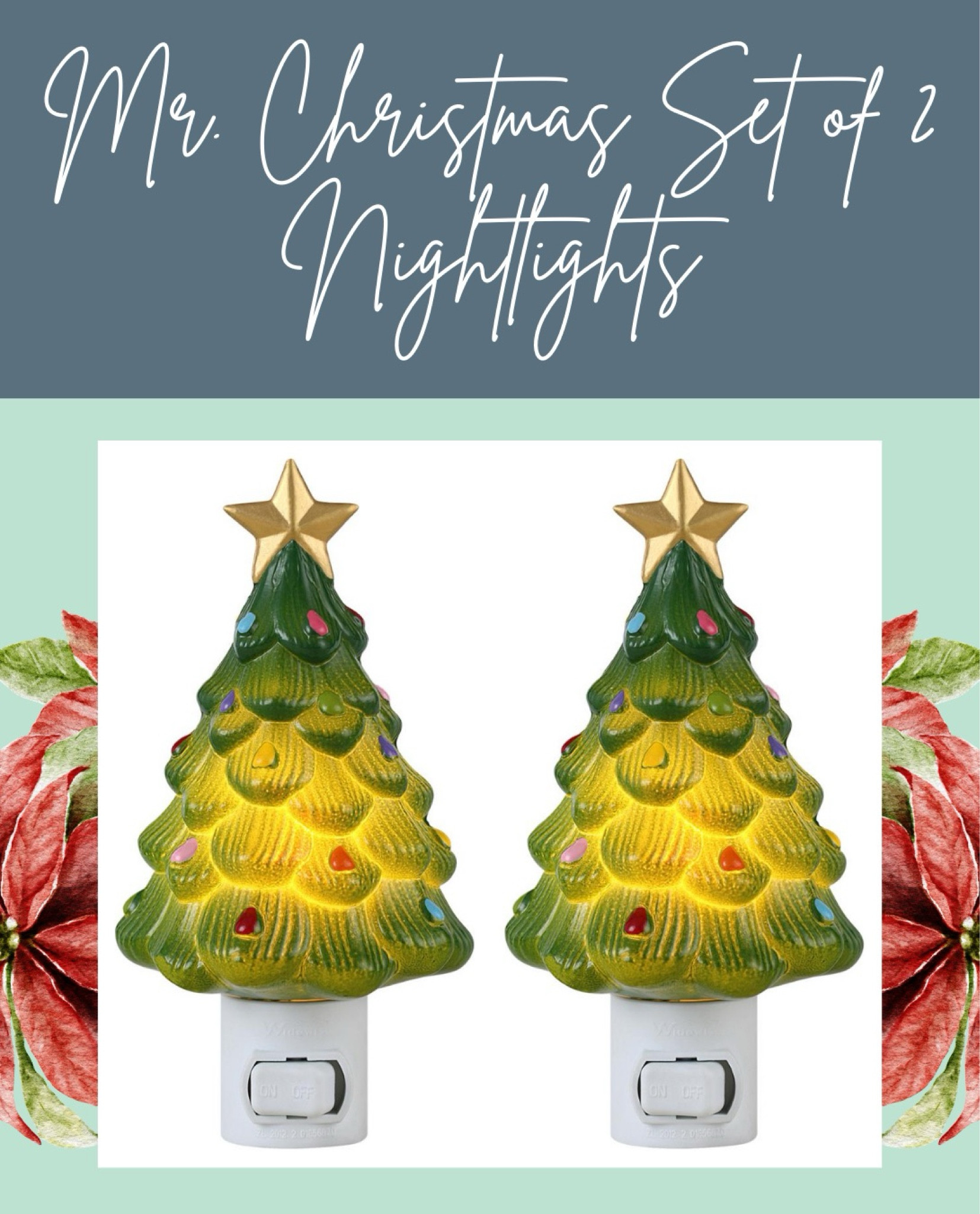 🌲✨ Bring a cozy, festive glow to your home with this Set of 2 Tree Nightlights by Mr. Christmas! These beautifully designed trees add a soft, twinkling light to any space, perfect for creating a warm holiday atmosphere. Ideal for bedrooms, hallways, or as an extra touch on your holiday tablescape. Let the magic of the season shine bright with these charming tree nightlights! ❄️🎄

#LTKHoliday #LTKHome #LTKSeasonal