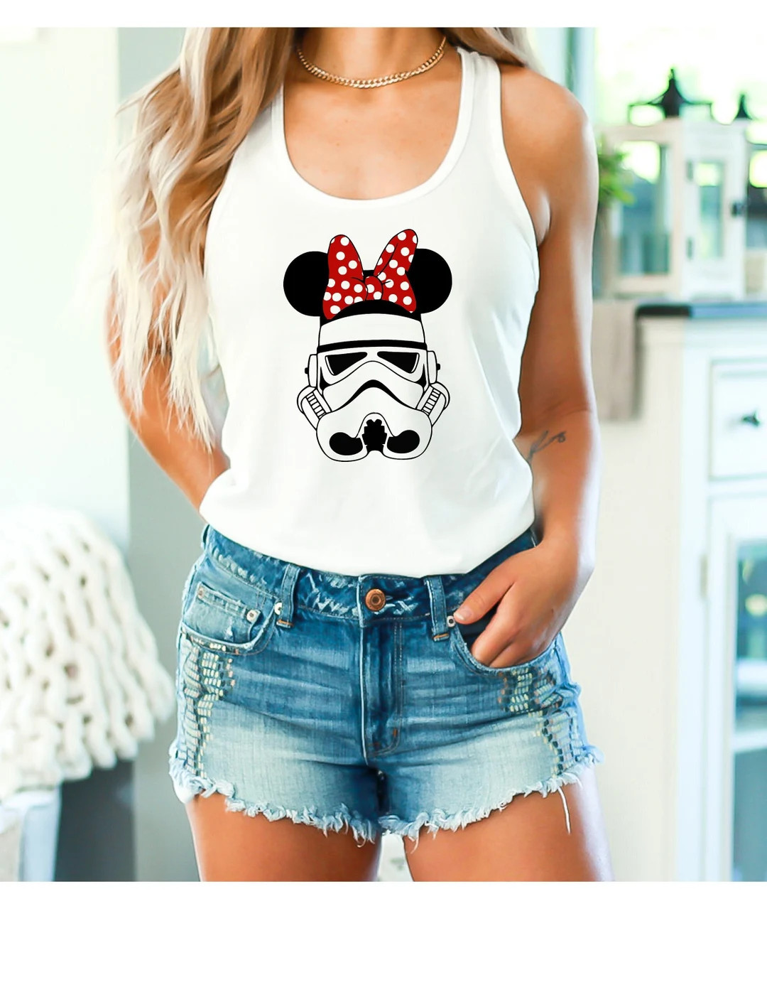 Women's Mini Mouse Stormtrooper Ideal Racerback Tank | Etsy (US)