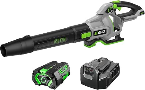 EGO POWER+ Leaf Blower, Cordless Electric 650 CFM, Includes 56V 5.0Ah Battery and Charger - LB650... | Amazon (US)