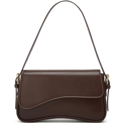 Amszke Shoulder Bag for Women Y2K Trendy Crossbody Purse Soft PU Leather Underarm Handbag with 2 Adjustable Straps for Daily Commute and Travel (Coffee) | Amazon (US)