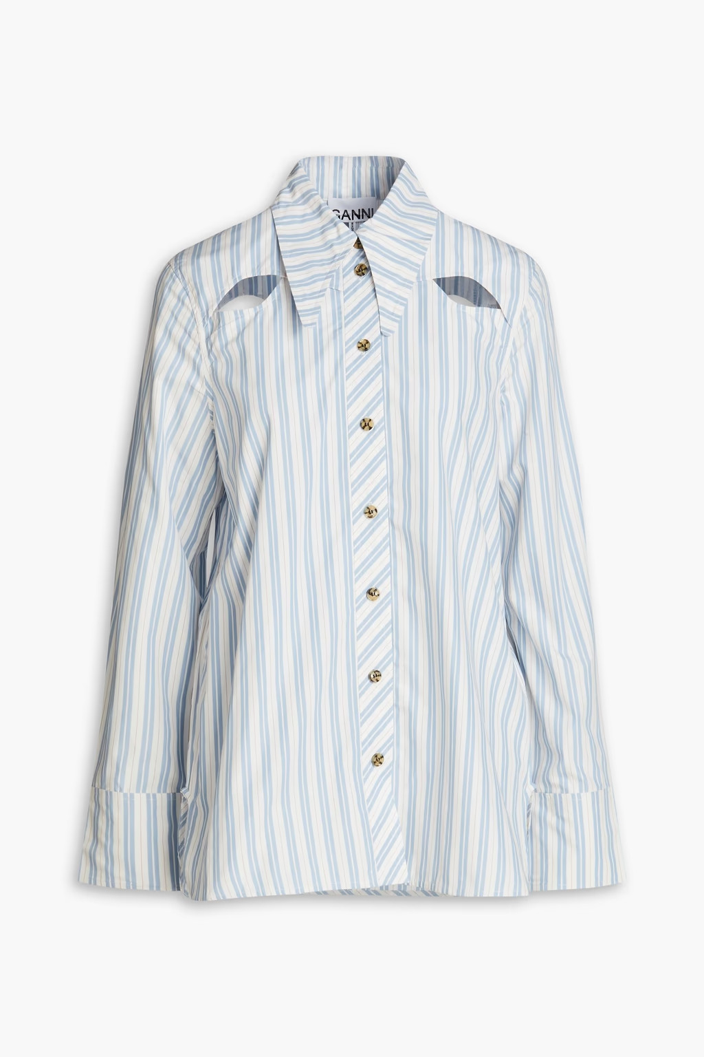 Cutout striped cotton-poplin shirt | The Outnet (UK and Europe)