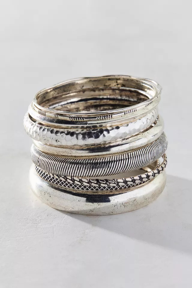 Lunar Layers Eclectic Bangle Bracelet Set in Gold, Women's at Urban Outfitters | Urban Outfitters (US and RoW)