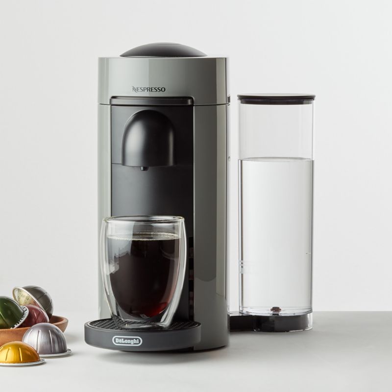 Nespresso by De'Longhi Grey VertuoPlus Coffee and Espresso Machine + Reviews | Crate & Barrel | Crate & Barrel