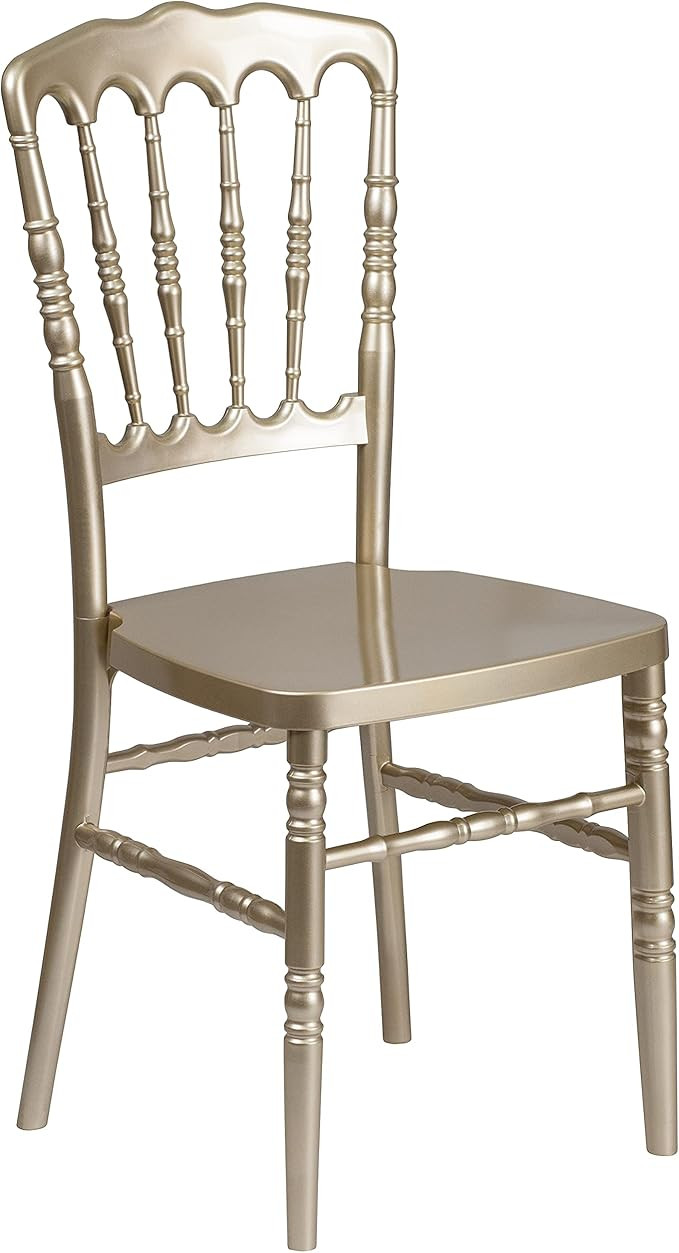 Flash Furniture HERCULES Series Gold Resin Stacking Napoleon Chair | Amazon (US)