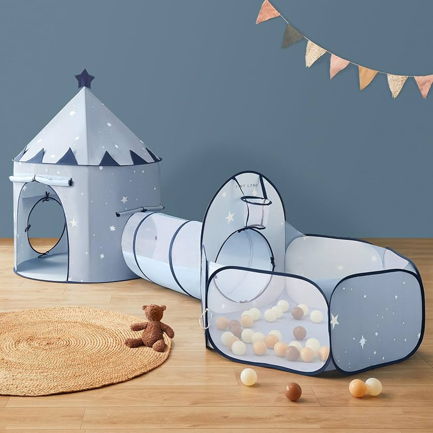 Tiny Land 3-in-1 Baby Tunnel for Toddlers with Ball Pit & Play Tent, Pop Up Crawl Tunnel for Kids... | Amazon (US)