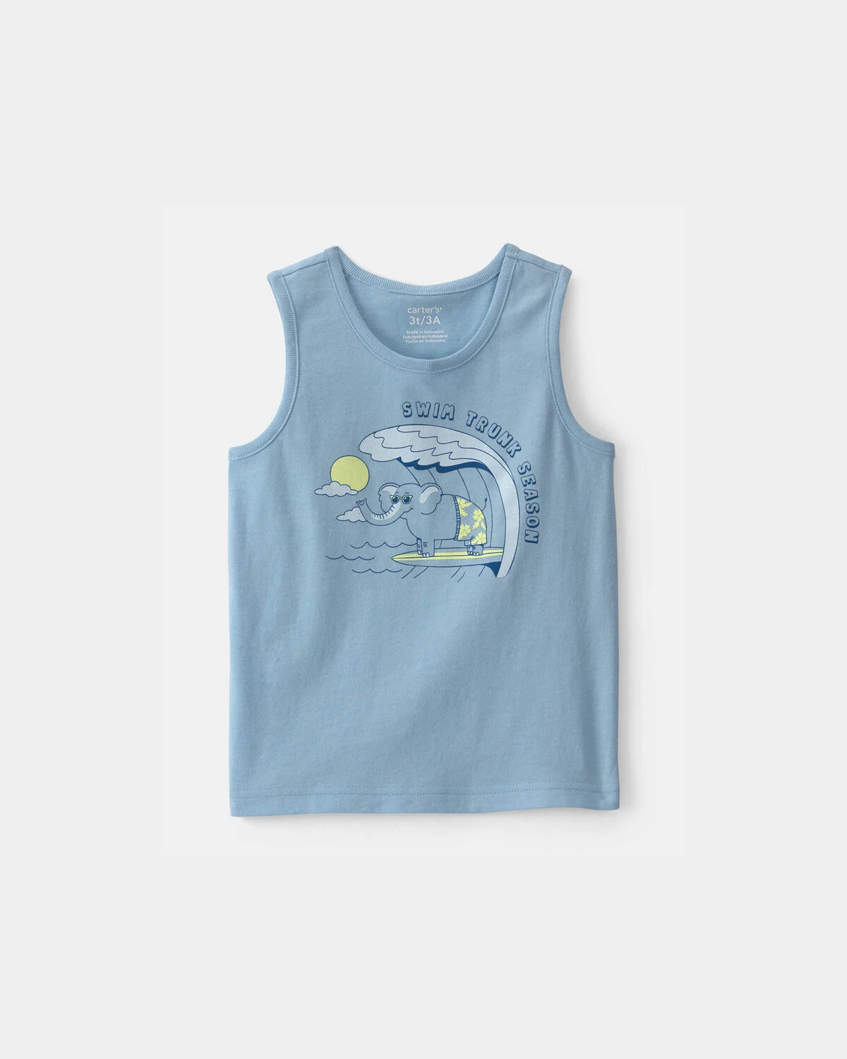 Toddler Surfing Elephant Graphic Tank - Blue | Carter's Inc
