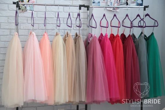 Tulle Skirt 59 Colors Women's Casual 70 cm, Tulle Skirt Bridal, Women Tulle Skirt, Pink Nude Red Gre | Etsy (US)