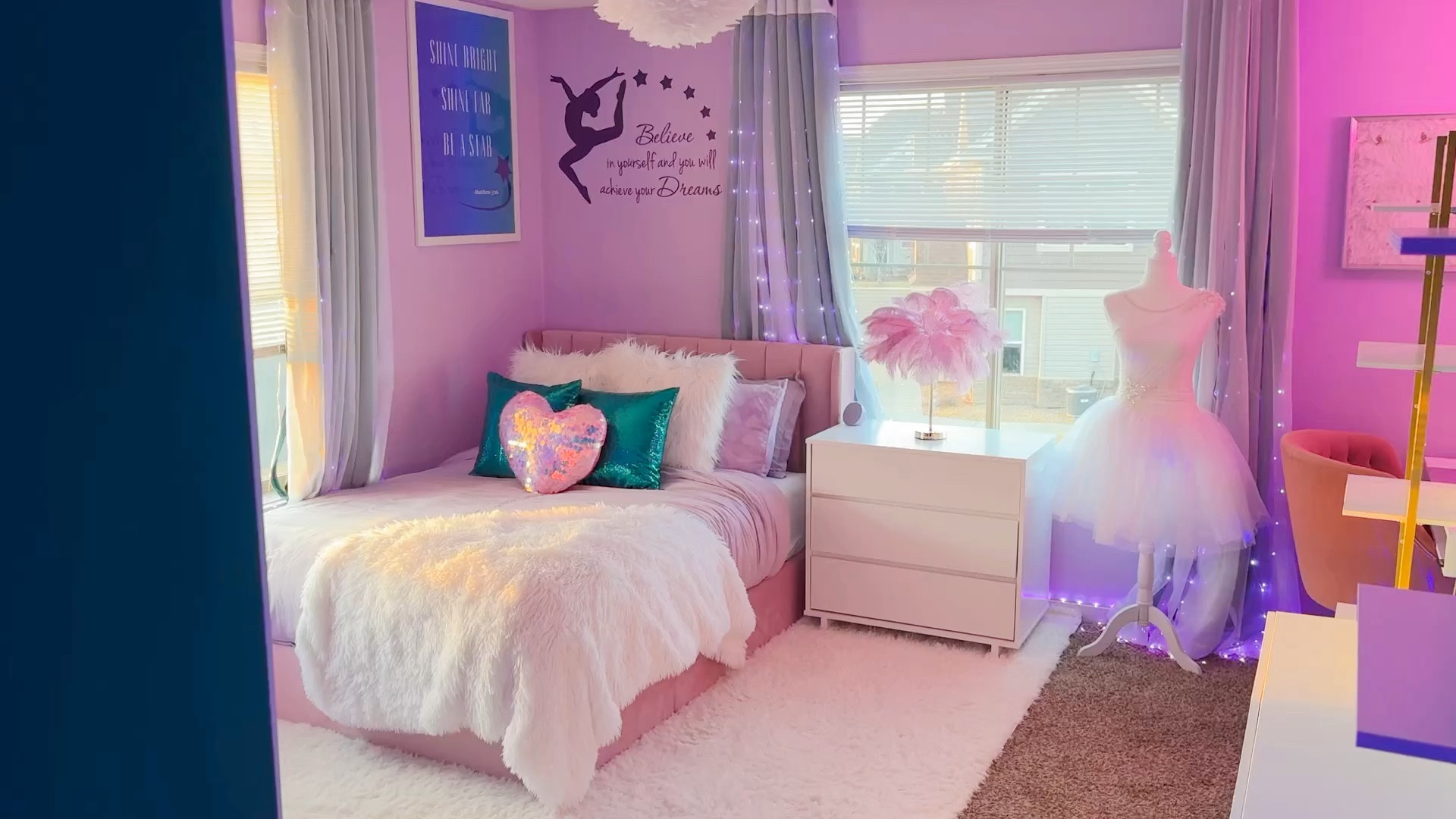 Overview of the Disney Channel Inspired Bedroom for my daughter ! Only one more part left 💕 organization mostly. 

#LTKkids #LTKVideo #LTKhome