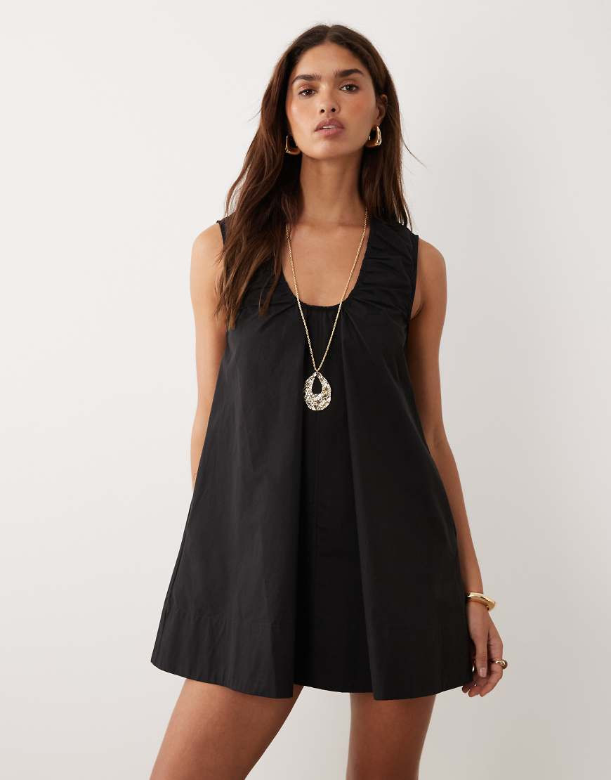 Bronze Snake Sydney smock mini dress in black | ASOS (Global)