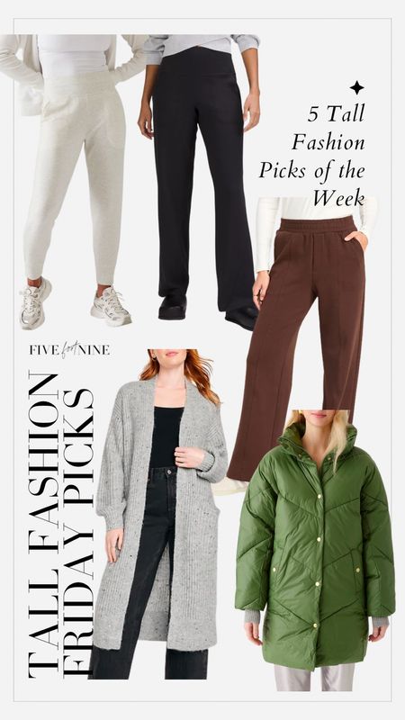 Tall fashion picks, wide leg sweatpants, puffer coat, cardigan 

#LTKsalealert #LTKfindsunder100