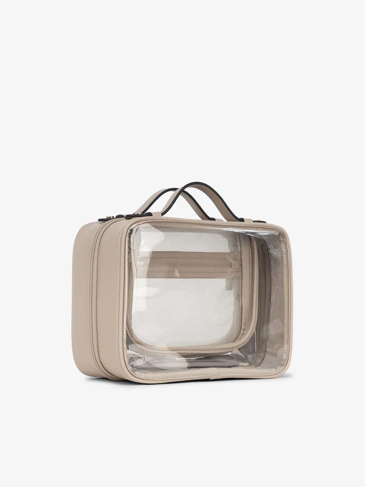Medium Clear Cosmetics Case in Stone | CALPAK