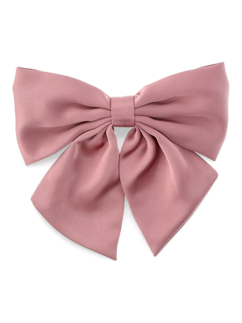 Time and Tru Women's Fabric Bow Hair Barrette, Pink | Walmart (US)