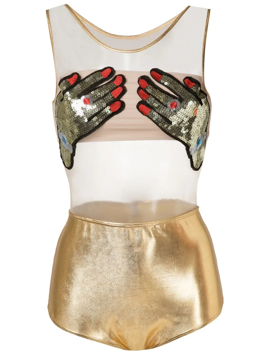 Brigitte hand-embellished Metallic one-piece - Farfetch | Farfetch Global