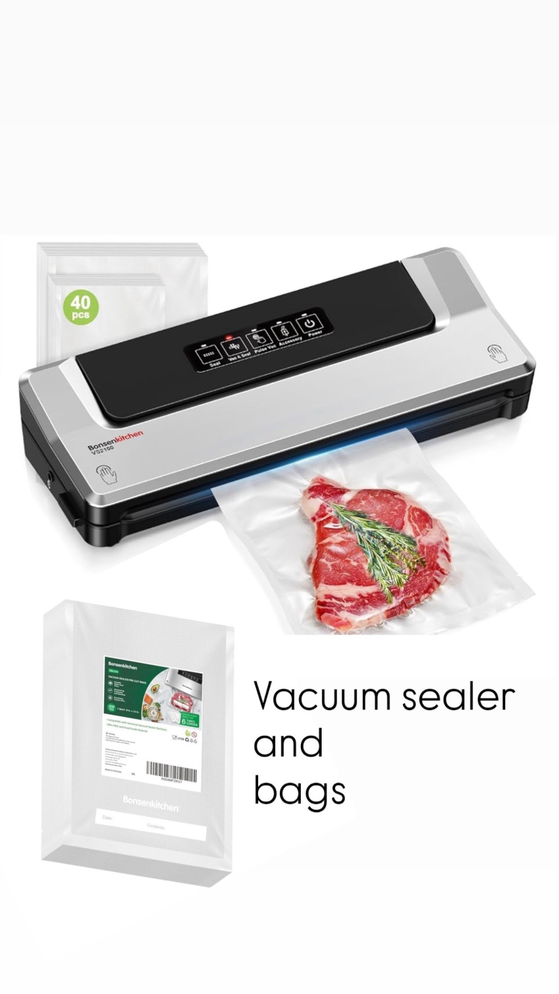 Vacuum sealer and bags 

#LTKHome