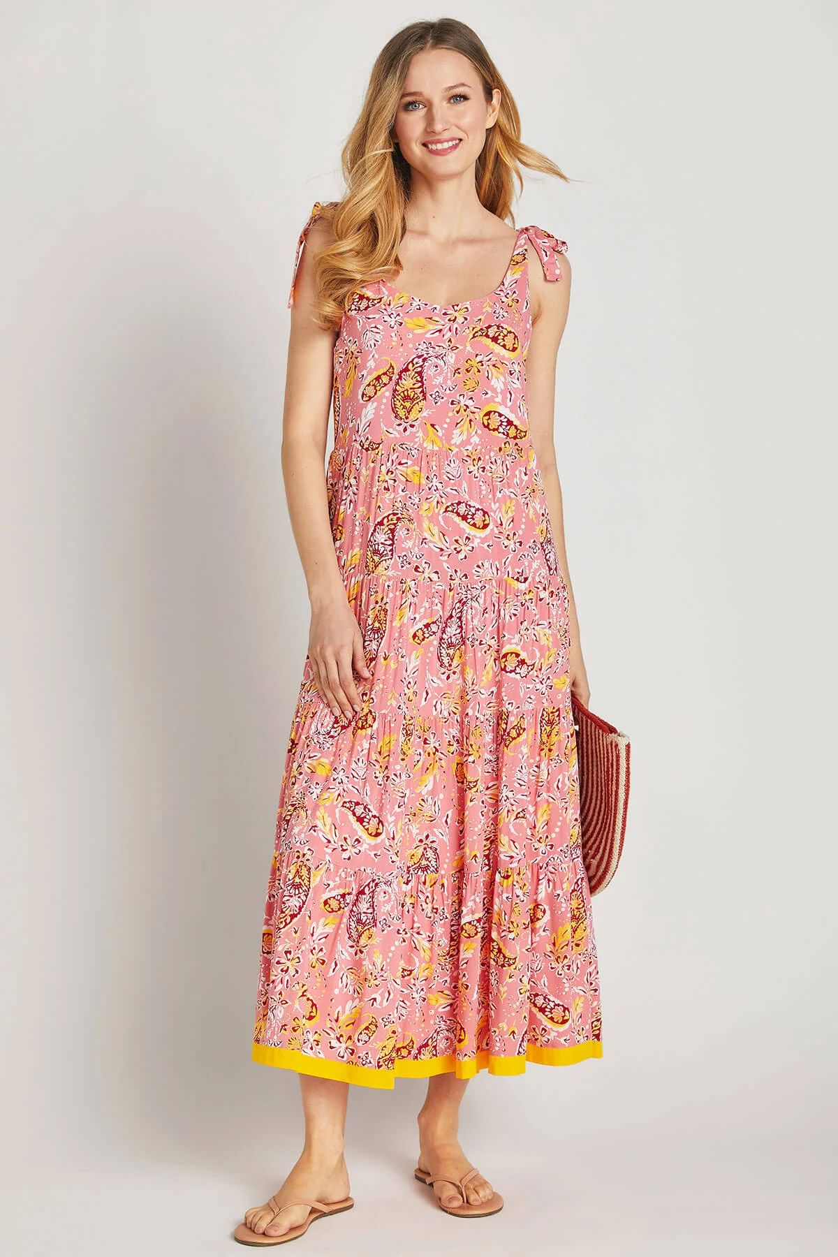 THML Paisley Tiered Maxi Dress | Social Threads