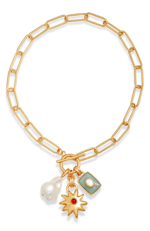 Lizzie Fortunato Helios Sea Charm Pendant Necklace in Gold Multi at Nordstrom | Nordstrom