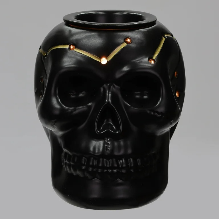 Halloween Black Ceramic Skull Electric Wax Warmer, 5"L x 6"W x 5.5"H, by Way To Celebrate (Indoor... | Walmart (US)