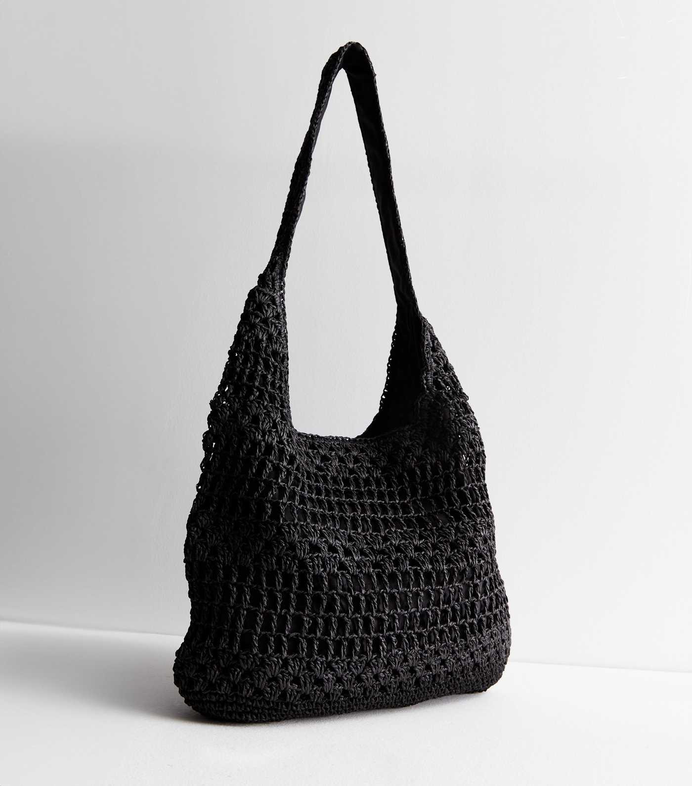 Black Woven Slouchy Hobo Shoulder Bag | New Look | New Look (UK)