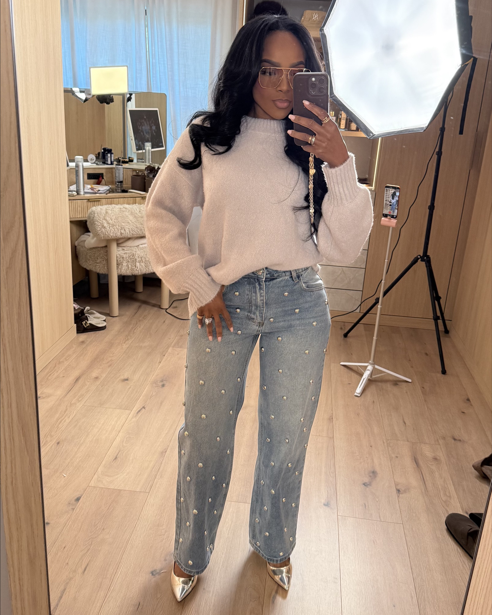 Cost per wear wins every time — pieces like these are styled multiple ways so the CPW drops fast while your closet works harder. This is exactly how I shop: mixing elevated statement tops with everyday denim for a long-term wardrobe strategy.

This look blends polished and playful with textures that instantly elevate a simple base. Each piece transitions easily from day to night, making it one of those outfits you’ll keep reaching for.

Perfect for date nights, dinners, holiday events, or elevated everyday wear.

📏 Sizing:
Top: Small  
Jeans: 27 Long  
Shoes: True to size  

Measurements: 5’4” · 138 lbs · 34D · 27” waist · 40” hips

Satin statement top styling, elevated denim outfit ideas, cost per wear fashion, versatile wardrobe staples, modern chic outfit inspiration, long-term shopping strategy.

Follow me on Instagram and YouTube @kirasfashionfinds

#LTKootd #LTKgrwm